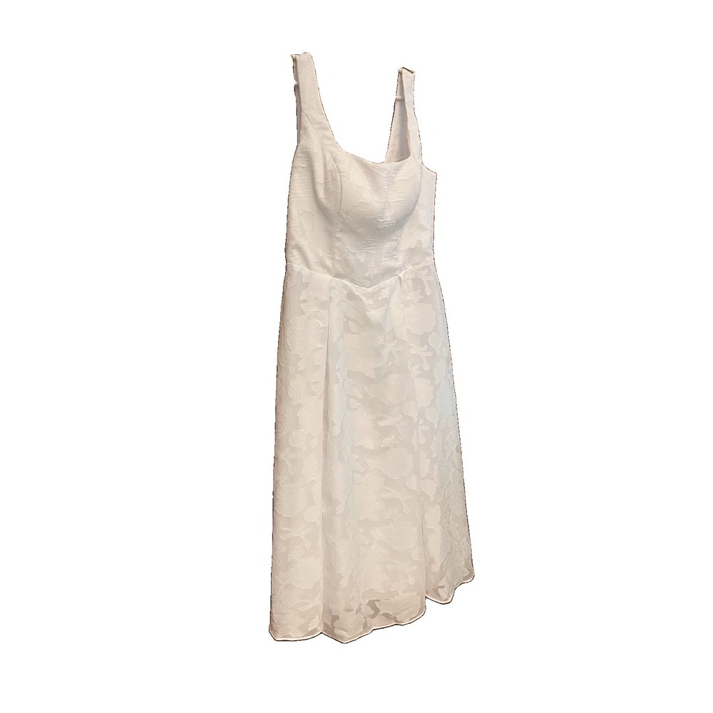 NWT Women's White Dress Communion Or Wedding Built In Bra Lace Up Back Sz 12